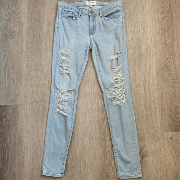 FRAME Le Skinny De Jeanne - Honey Rips - Picture 2 of 9